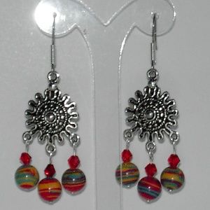 Multi color faux turquoise earrings (#365)